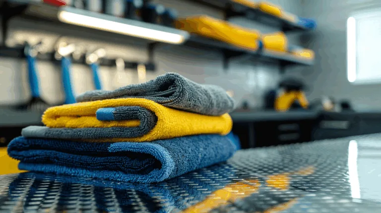 Stack of colorful car care towels