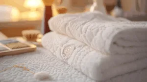 Soft white towels on a surface