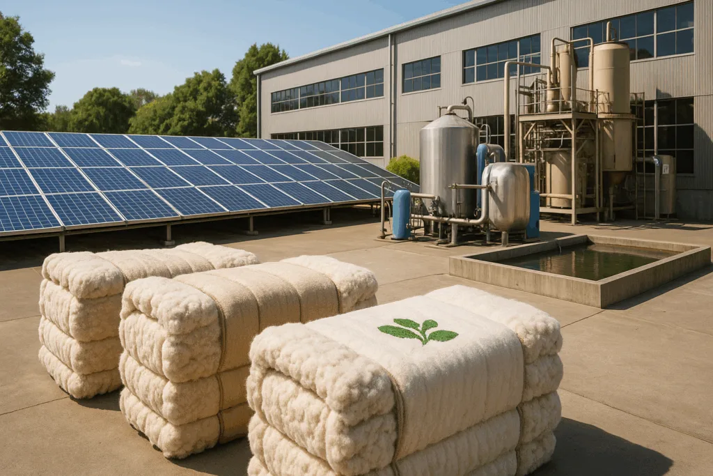 eco-friendly towel factory using solar energy and sustainable dyeing