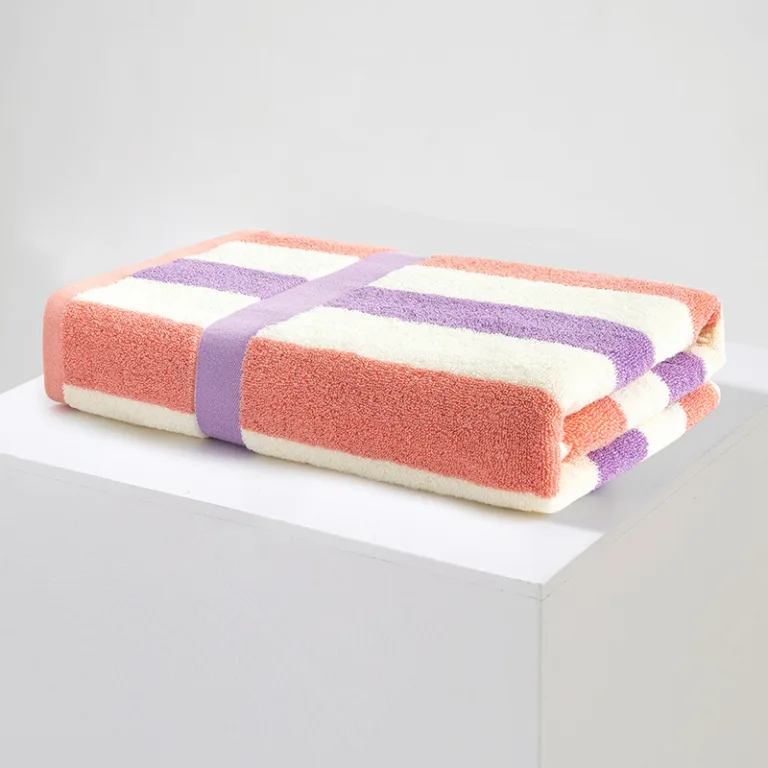Mixed Color Striped Cotton Bath Towel13