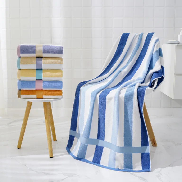 Mixed Color Striped Cotton Bath Towel2