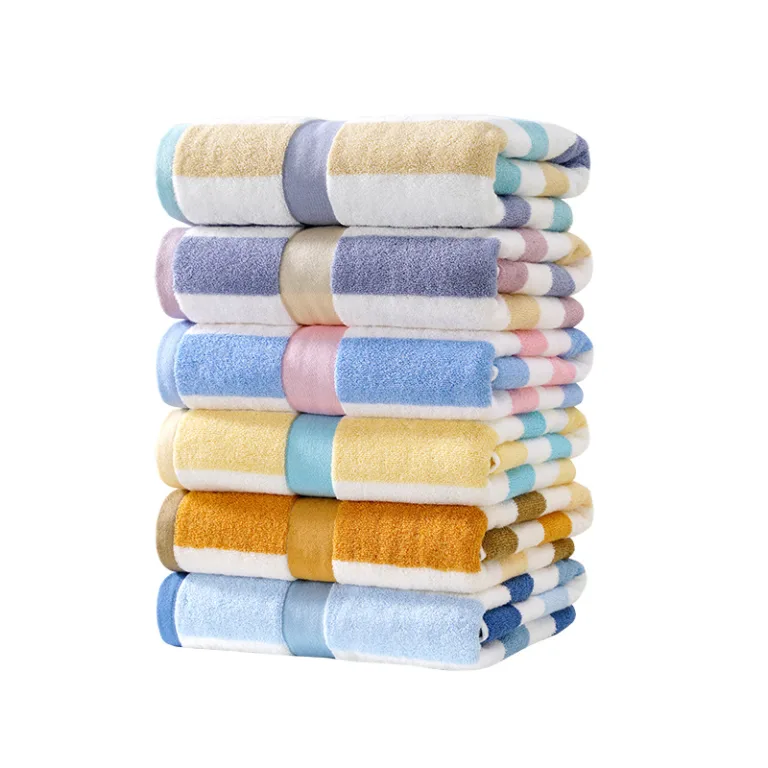 Mixed Color Striped Cotton Bath Towel4