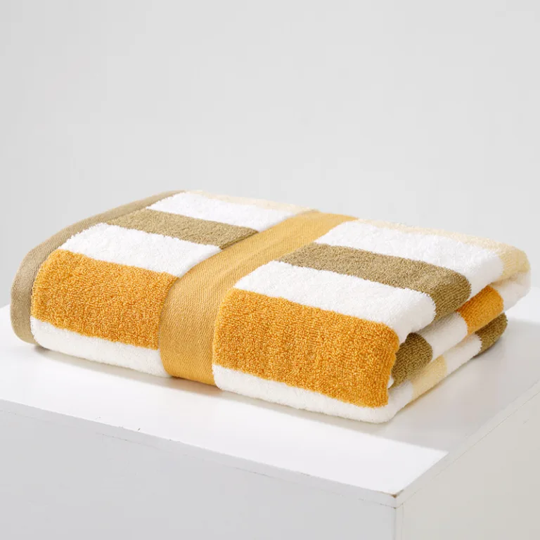 Mixed Color Striped Cotton Bath Towel5