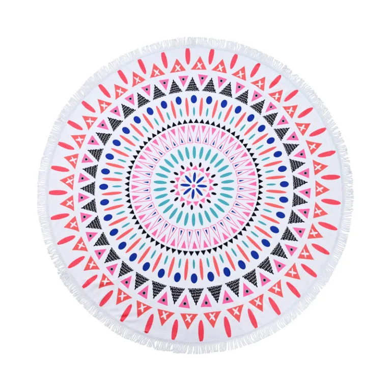 Round Microfiber Beach Towel Blanket3