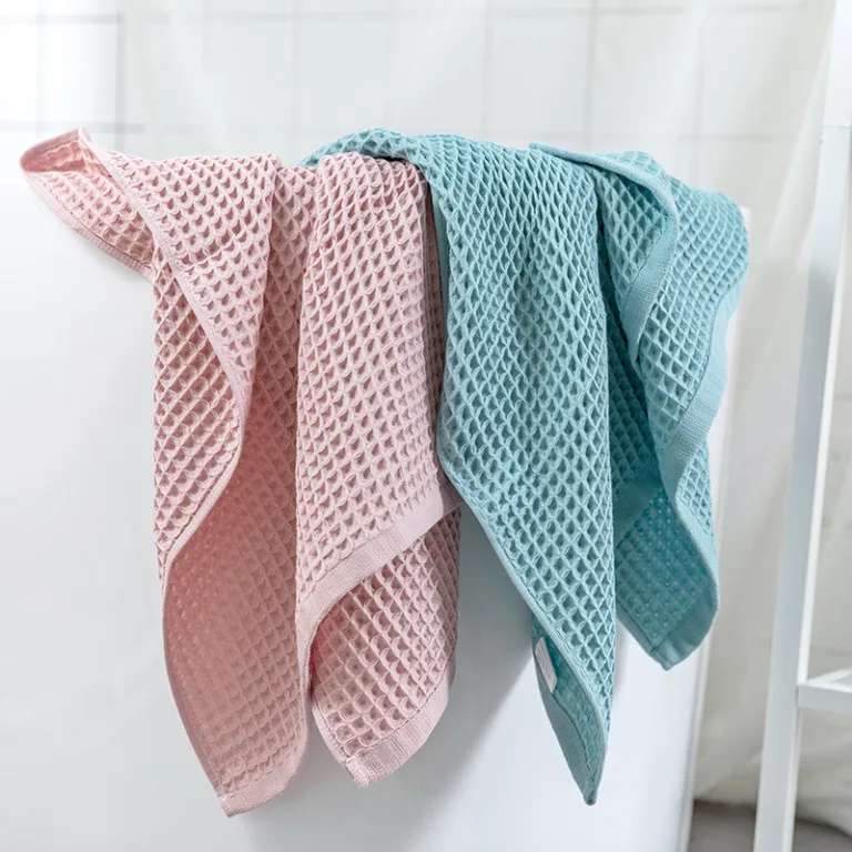 Waffle Weave Cotton Bath Towel1