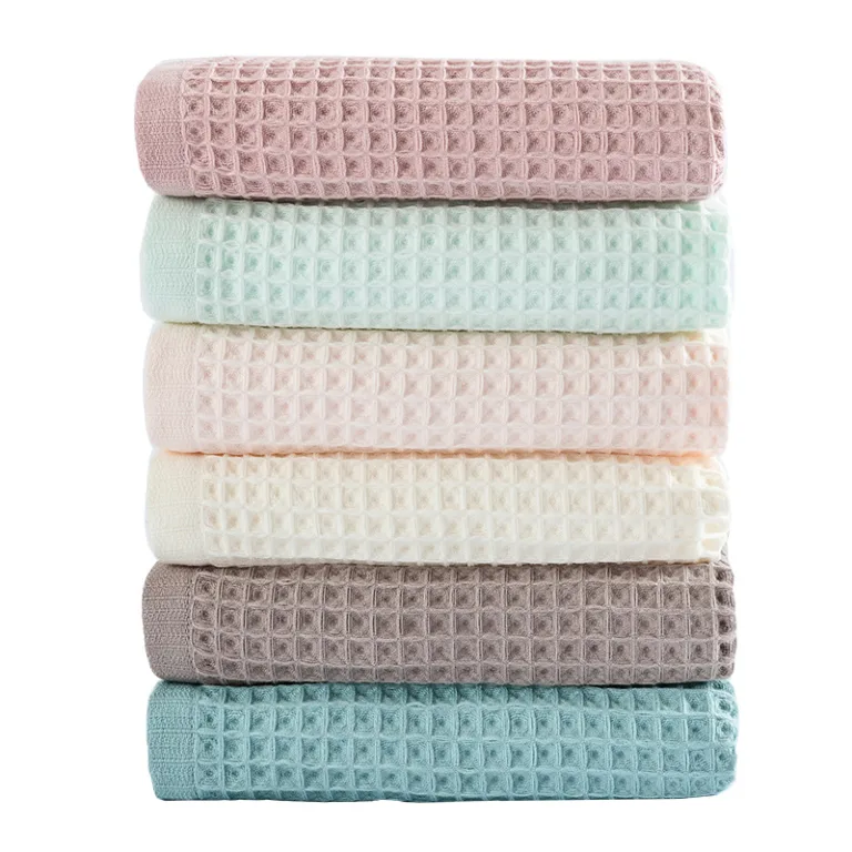 Waffle Weave Cotton Bath Towel2