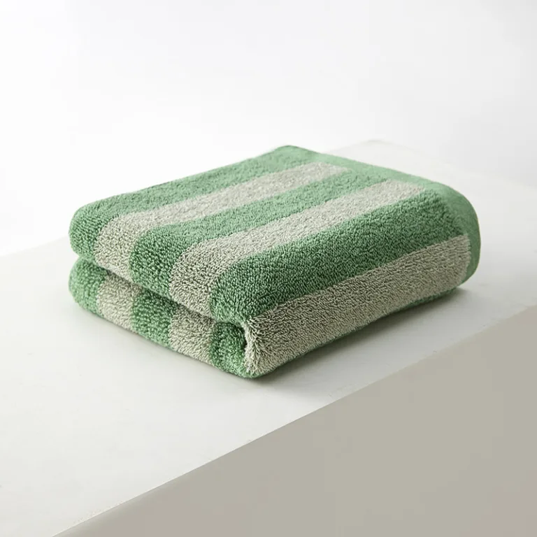 Wide Stripe Cotton Bath Towel10