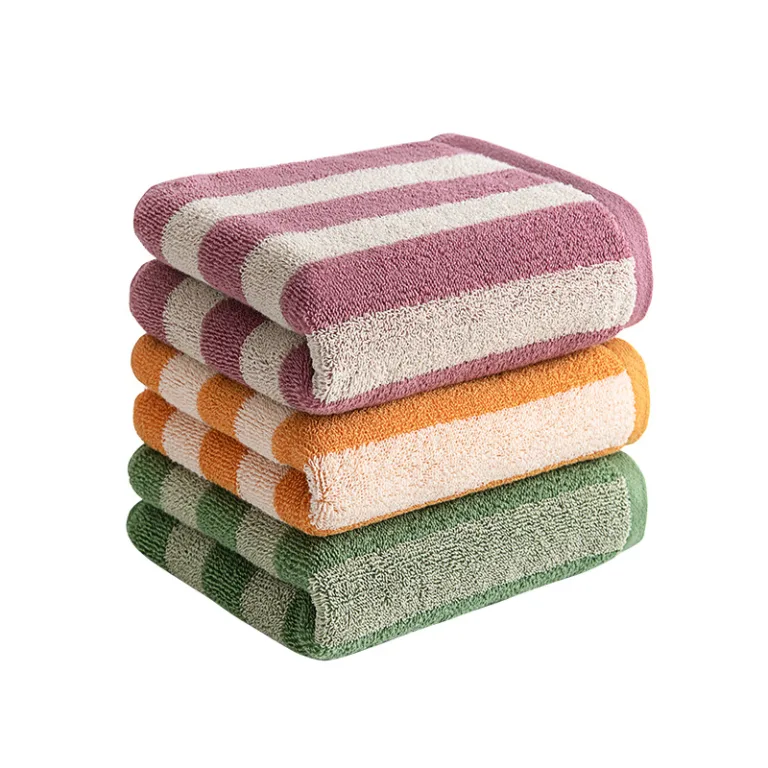 Wide Stripe Cotton Bath Towel2