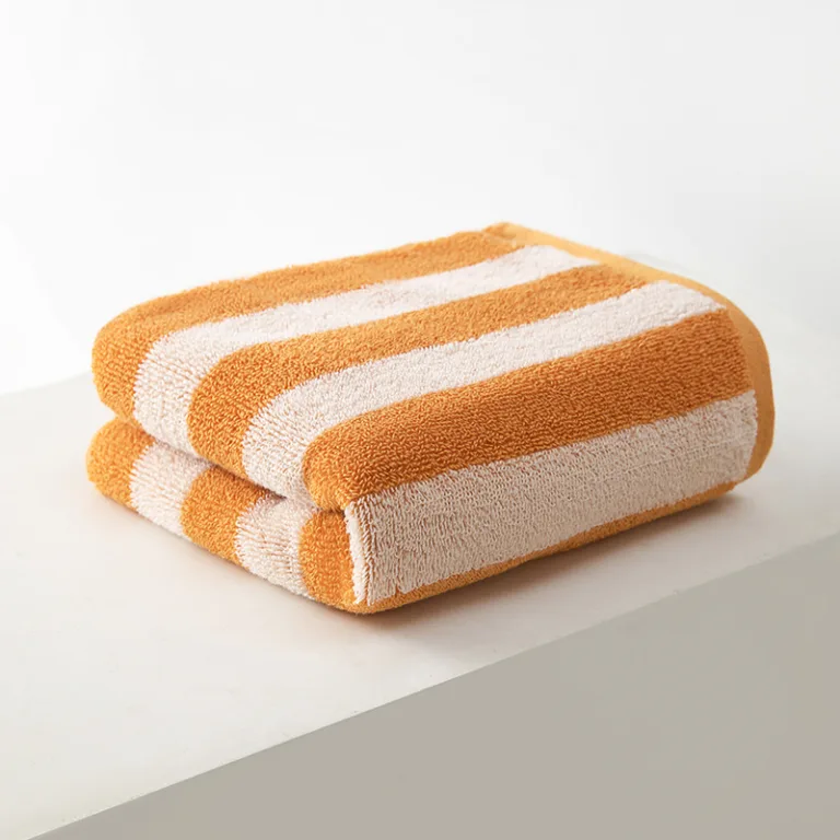 Wide Stripe Cotton Bath Towel5