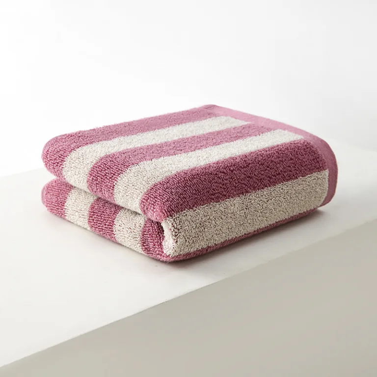 Wide Stripe Cotton Bath Towel9
