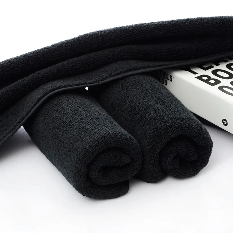 Black Cotton Gym Towel2