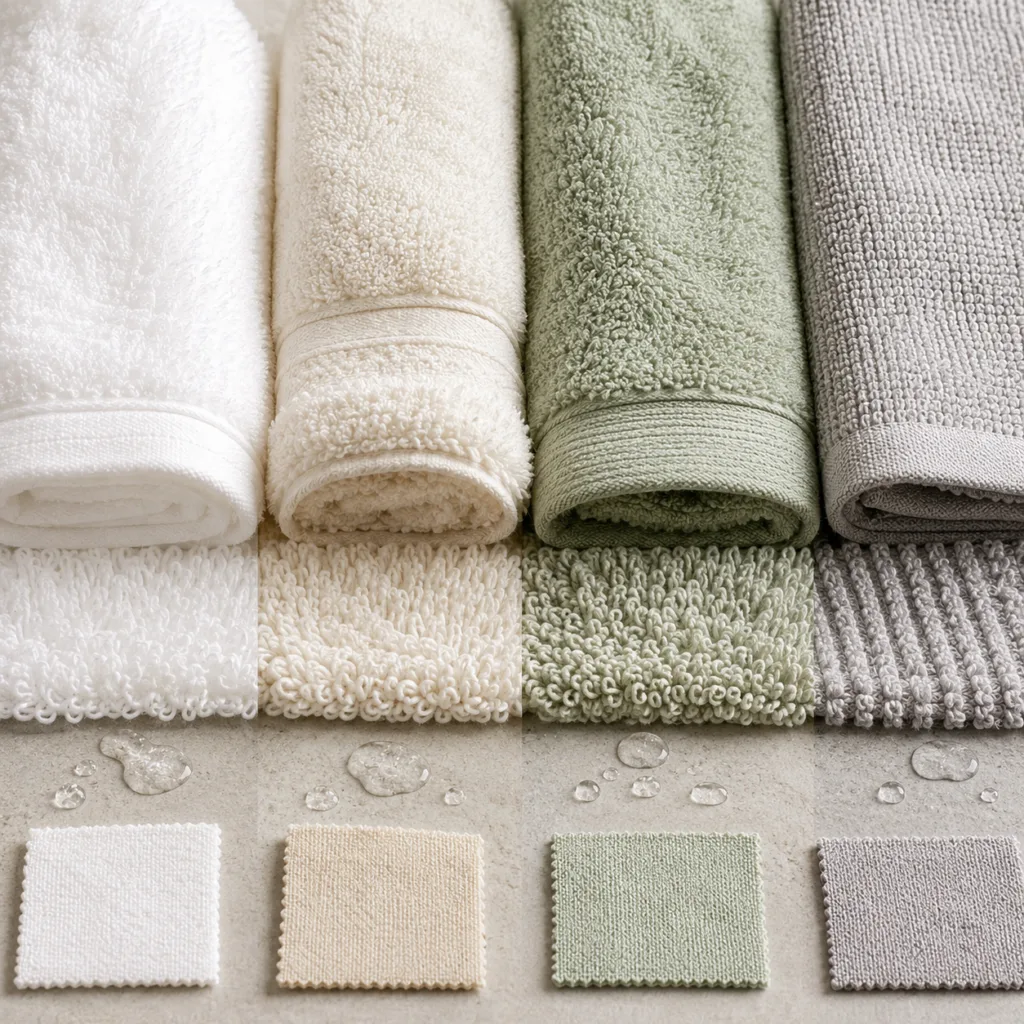 Comparison of cotton, combed cotton, bamboo blend and microfiber towels for wholesale towel sourcing