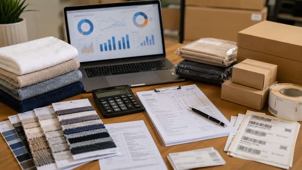 Bulk towel sourcing cost comparison showing GSM, packaging, freight and quality control factors beyond factory price.